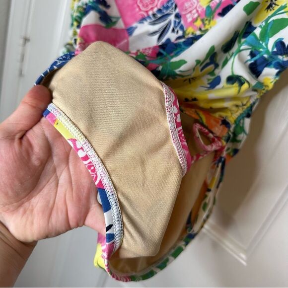 Swim By Cacique Multicolor Floral Patchwork High Waisted Bikini Bottom Sz 18 - Picture 5 of 7